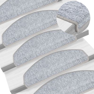 vidaXL Schodové rohože 10 ks 65x24x4 cm svetlosivé polkruhové veľké