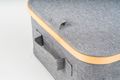 Úložný box G21 30 x 15 x 15 cm, bambusový s vekom, sivý
