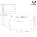 vidaXL Posteľ s boxspringom a matracom a LED Tmavosivá 90 x 190 cm