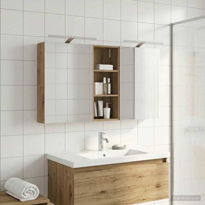 vidaXL Set kabinetov do kúpeľne s poličkou 3 pcs 130 x 14,5 x 70 cm