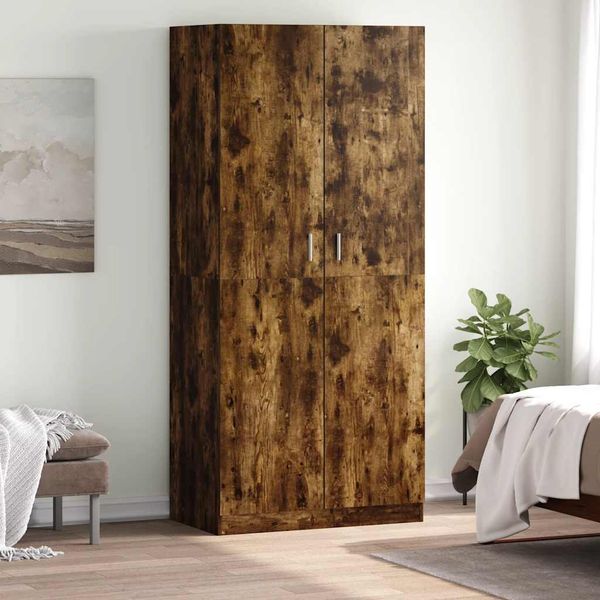 vidaXL Šatník dymový dub 90x52x200 cm spracované drevo