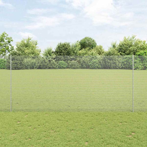 vidaXL Zváraný drôtový plot s podperou 25 x 1,4 m Strieborná Sieťovina