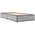 vidaXL Posteľný rám sivý sonoma 100x200 cm kompozitné drevo a kov