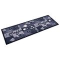 vidaXL Kuchynský koberec prateľný modrý dizajn s kávou 45x150 cm
