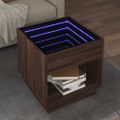 vidaXL Konferenčný stolík s nekonečnými LED hnedý dub 50x50x50 cm