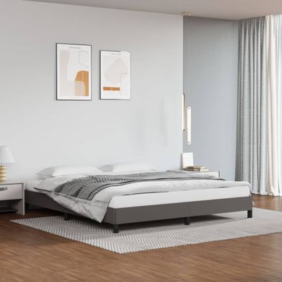 vidaXL Posteľný rám sivý 180x200 cm umelá koža