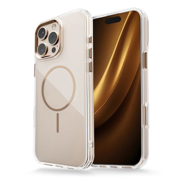 Priehľadné tenké Mag puzdro pre iPhone 17 Air 6,6" zlatá
