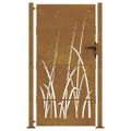 vidaXL Záhradná brána 100x175 cm, oceľ Corten, dizajn s trávou