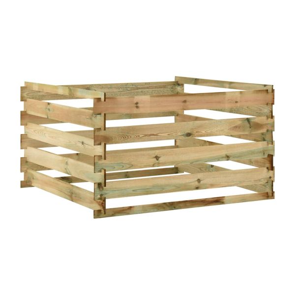 vidaXL Latkový záhradný kompostér 120x120x70 cm, impregnovaná borovica