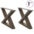 vidaXL Nohy konferenčného stolíka 2 ks, prírodná oceľ, 60 x (30-31,3) cm, oceľ