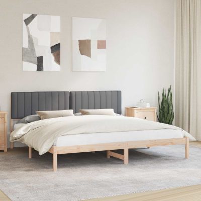 vidaXL Rám postele s čalúneným čelom Tmavo šedá 200 x 200 cm
