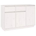 vidaXL Komoda biela 110x34x75 cm borovicový masív