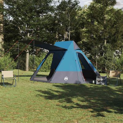 vidaXL Kempingový stan so strechou Modrá 482 x 360 x 227 cm taft