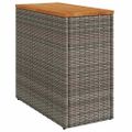 vidaXL Záhrad. príručný stôl drevená doska sivý 58x27,5x55cm polyratan