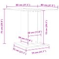 vidaXL Jedálenský stôl dymový dub 80x80x75 cm spracované drevo