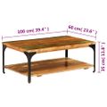 vidaXL Konferenčný stolík s poličkou 100x60x35 cm, recyklovaný masív