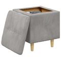 vidaXL Ottoman s Úložným Priestorom Svetlosivá 40 x 40 x 45 cm Zamat