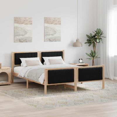 vidaXL Rám postele Hnedá a čierna 150 x 200 cm Borovicový masív