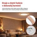 LED nástenné svietidlo ILVI, kruhové 45 W, stmievateľné so zmenou CCT, biela + drevo