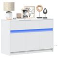 vidaXL TV stolík s LED biely 91x34x61 cm kompozitné drevo