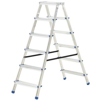 vidaXL 6-stupňový hliníkový obojstranný rebrík 136 cm