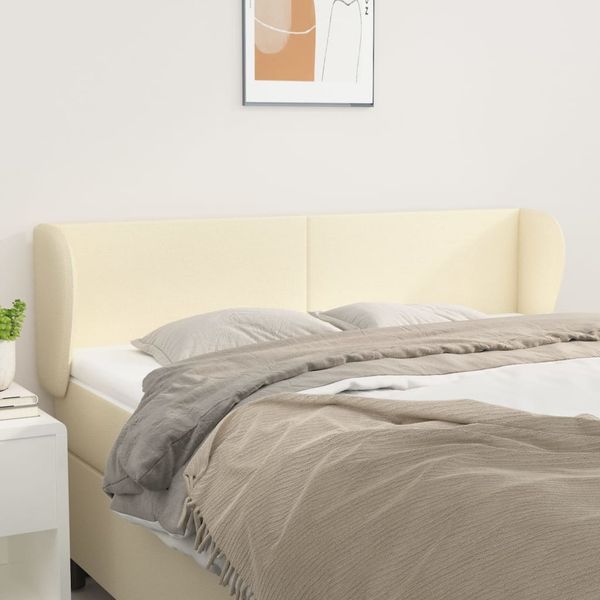 vidaXL Čelo postele so záhybmi krémový 147x23x78/88 cm umelá koža