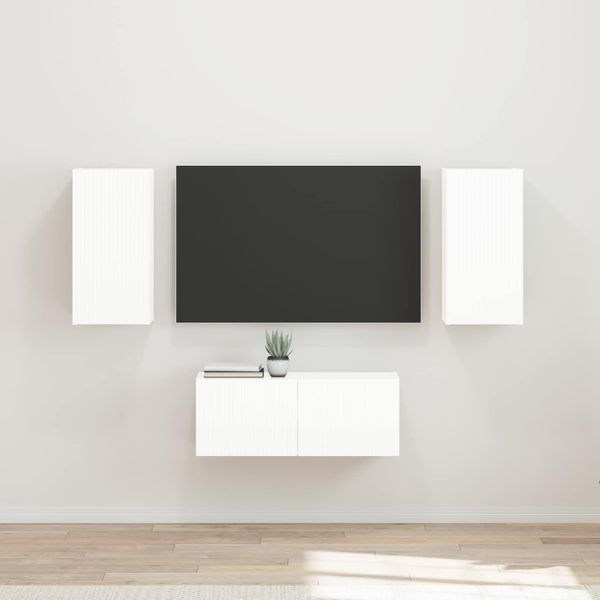 vidaXL Zostava TV skriniek 6 pcs Vysoký lesk bielej Kompozitné drevo