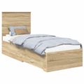 vidaXL Rám postele Sonoma dub a striebro 70 x 190 cm Kompozitné drevo