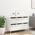 vidaXL Komoda biela 101,5x39x73,5 cm oceľ valcovaná za studena