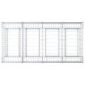 vidaXL Gabiónová vyvýšená posteľ 2 ks 200 x 100 x 60 cm Strieborná