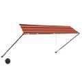 vidaXL Zaťahovacia markíza s LED 350x150 cm oranžová a hnedá