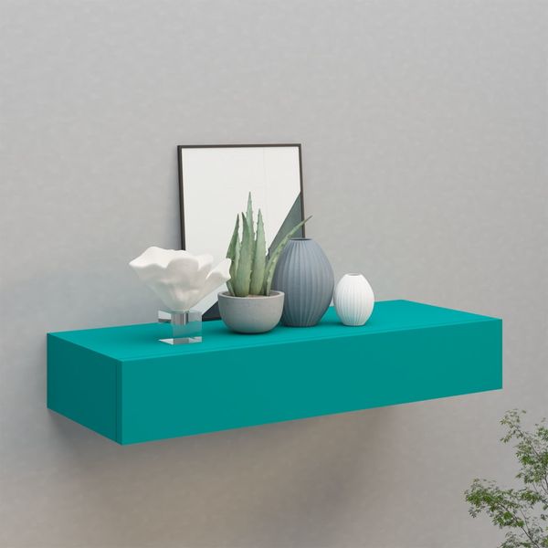 vidaXL Nástenná zásuvková polica modrá 60x23,5x10 cm MDF