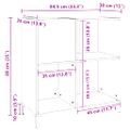 vidaXL Skrinka na platne dymový dub 84,5x38x48 cm kompozitné drevo