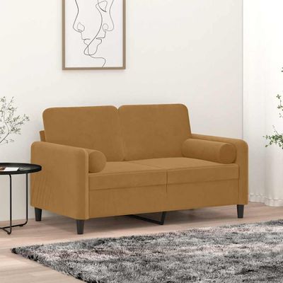 vidaXL Dekoratívne vankúše 2 ks hnedé Ø15x50 cm zamat