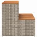VidaXL vírivka Step svetlosivá 50x50x50,5cm polyratan a masívna akácia