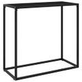 vidaXL Konzolový stolík čierny 80x35x75 cm tvrdené sklo