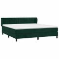 vidaXL Posteľný rám boxsping s matracom tmavozelený 180x200 cm zamat