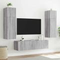 vidaXL TV nástenné skrinky s LED svetlami 2 ks sivé sonoma 60x35x41 cm