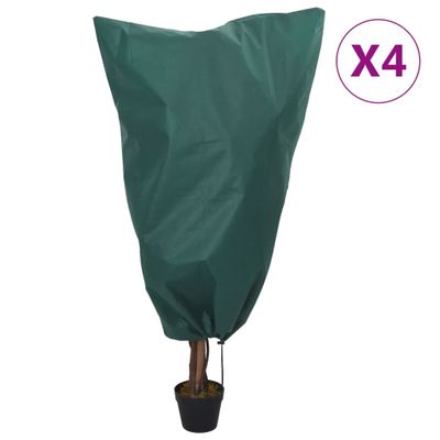 vidaXL Flísové kryty na rastliny so šnúrkou 4 ks 70 g/m² 0,8x1,2 m