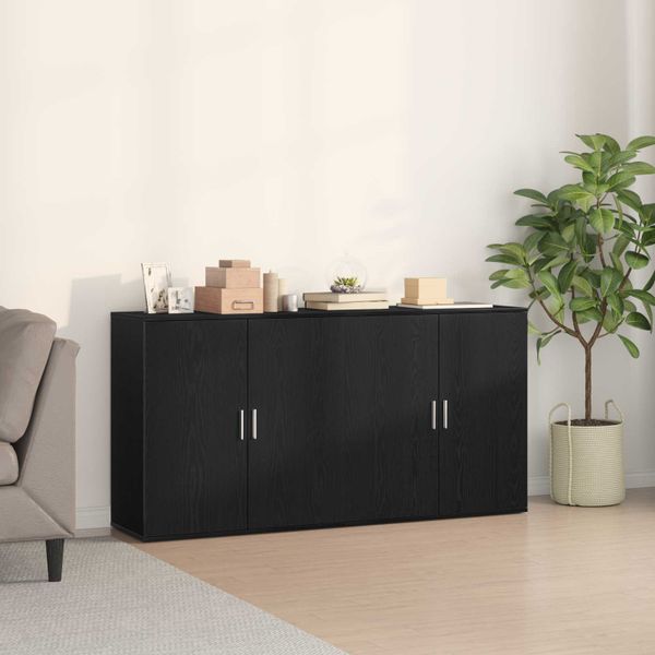 vidaXL Servírovacia skriňa 2 pcs Čierny dub 79 x 38 x 80 cm