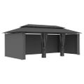 vidaXL Altánok so závesmi antracitový 600x298x270 cm