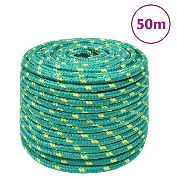vidaXL Lodné lano zelené 14 mm 50 m polypropylén
