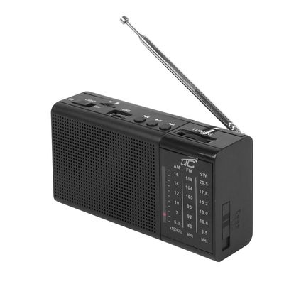LTC prenosné rádio REGA, USB, TF, AUX, mini LED baterka, čierna