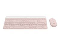 Sada klávesnice a myši - bezdrôtová - 2.4 GHz - QWERTY - US medzinárodný - ružová