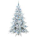 vidaXL Umelý Sklápací Vianočný Stromček Biela 180 cm PVC a oceľ