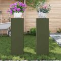 vidaXL Stojan na rastliny 2 pcs Olivovo zelená 24 x 24 x 75 cm Oceľ