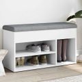 vidaXL Lavica na topánky biela 82x32x45,5 cm, umelé drevo