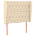 vidaXL Čelo postele so záhybmi krémové 103x23x118/128 cm látka