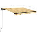 vidaXL Ručne zaťahovacia markíza s LED 350x250 cm žltá a biela