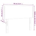vidaXL Čelo postele s LED tmavohendé 90x5x78/88 cm látka